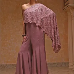 Biba Rose Pink Regular Fit Embellished Jumpsuit image 1