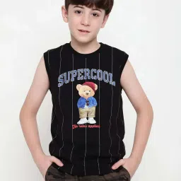 Octave Kids Black Cotton Graphics T-Shirt image 1