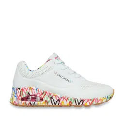 Skechers Women's UNO - LOVING LOVE White Casual Slip On Shoe image 1