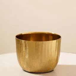 Pure Home and Living Gold Aluminium Textured Decorative Bowls-picture-32