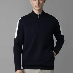 Louis Philippe Navy Cotton Regular Fit Sweatshirt-picture-16