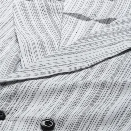 Cottinfab White & Grey Striped Blazer image 5