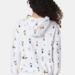 The Souled Store White Peanuts: Character Printed Oversized Hoodie image 2