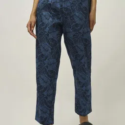 Bewakoof Black & Blue Cotton Print Pyjamas image 1