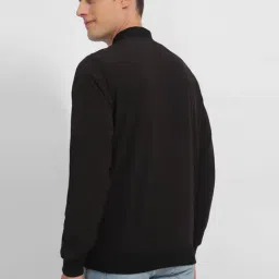 Allen Solly Black Cotton Regular Fit Bomber Jacket image 2