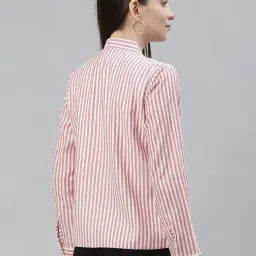 Cottinfab Pink & White Striped Cotton Jacket image 2