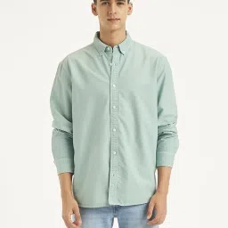 Levi's Light Blue Cotton Regular Fit Shirt image 1