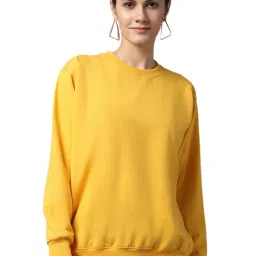 Vimal Jonney Yellow Fleece Regular Fit Sweatshirt image 1