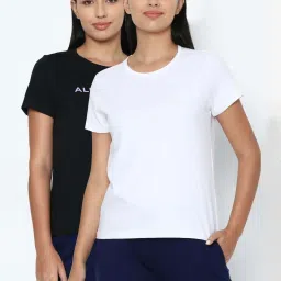 Allen Solly White & Black Cotton T-Shirt - Pack Of 2 image 1