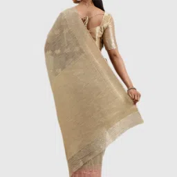 Mimosa Gold Textured Saree With Blouse image 2