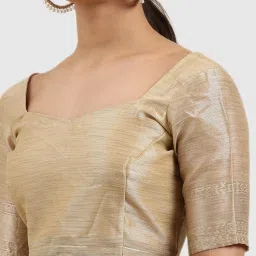 Mimosa Gold Textured Saree With Blouse image 5