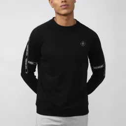 Van Heusen Flex Black Regular Fit Printed Sweatshirt image 1