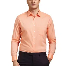 Louis Philippe Peach Cotton Slim Fit Shirt-picture-25