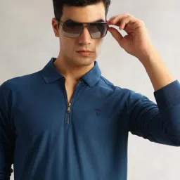 Thomas Scott Blue Regular Fit Texture Polo T-Shirt image 4