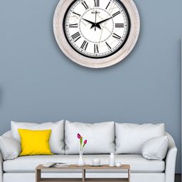 OLIVE TREE White & Black Textured Wooden Round Analogue Wall Clock-picture-39