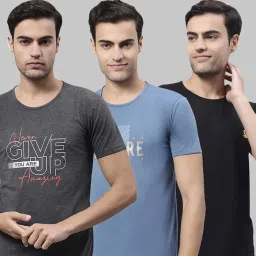 Vimal Jonney Multi Cotton Regular Fit Printed T-Shirt - Pack of 3 image 1