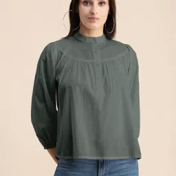 Moomaya Grey Cotton Regular Fit Shirt image 1