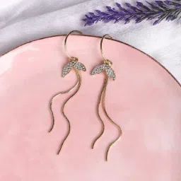 Sohi Gold Plated Designer Stone Casual Drop Earring For Women image 1