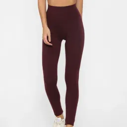 Forever 21 Maroon Cotton Leggings-picture-16
