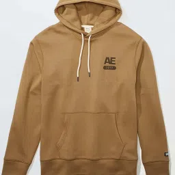 American Eagle Outfitters Beige Regular Fit Printed Hooded Sweatshirt image 3