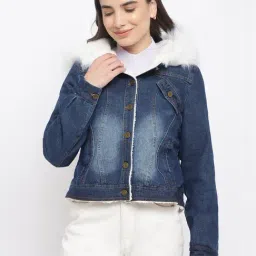 Latin Quarters Blue Regular Fit Denim Jacket-image-21