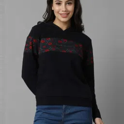 Allen Solly Black Cotton Printed Sweatshirt image 1