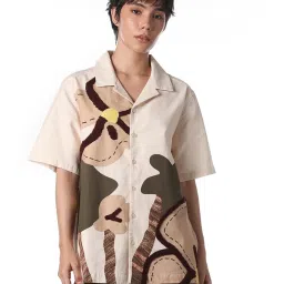 Only Beige Cotton Printed Shirt image 1