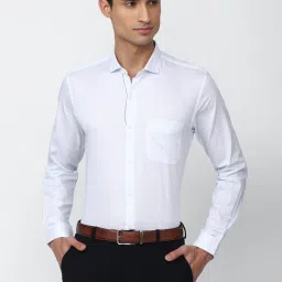 Peter England Blue Cotton Slim Fit Printed Shirt image 1