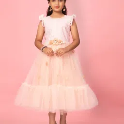 Aarika Kids Peach Applique Gown image 1