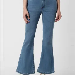 Van Heusen Blue Cotton Mid Rise Bootcut Jeans image 1