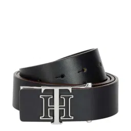 Tommy Hilfiger Black Leather Waist Belt for Men-picture-33