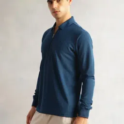 Thomas Scott Blue Regular Fit Texture Polo T-Shirt image 3