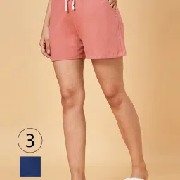 YU by Pantaloons Black & Blue Cotton Shorts - Pack Of 3 image 1