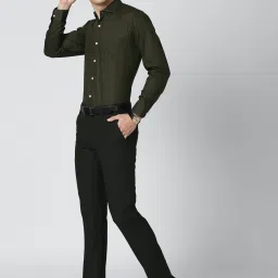 Peter England Green Regular Fit Cotton Shirt image 5