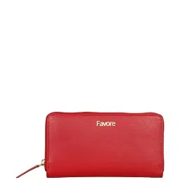 Saint G Red Solid Zip Around Wallet for women image 1