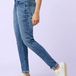 YU by Pantaloons Blue Cotton Mid Rise Jeans image 1