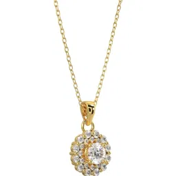 Silvermist 925 Sterling Silver Double Halo Diamond Chain Pendant for Women & Girls image 1