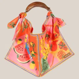 Hats Off Accessories Pink Savanna Bloom Printed Medium Scarf Cloth Bag image 1
