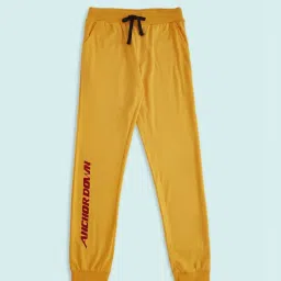Pantaloons Junior Yellow Cotton Printed Trackpants image 1