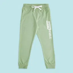 Pantaloons Junior Green Cotton Printed Trackpants image 1