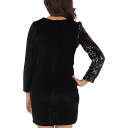 Cutecumber Kids Black Embellished Full Sleeves Dress image 2