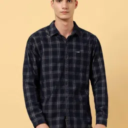 Wrangler Navy Regular Fit Check Shirt image 1