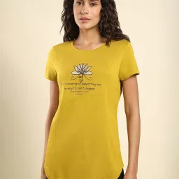 Van Heusen Yellow Printed T-Shirt image 1