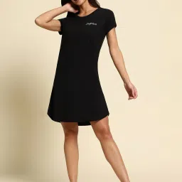 Van Heusen Black Printed Sleep Tee image 1