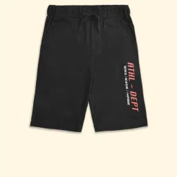 Pantaloons Junior Black Cotton Printed Shorts image 1