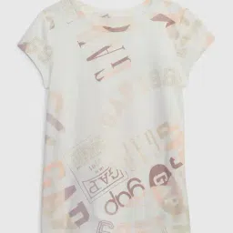 GAP Girls White Cotton Graphic T-Shirt-image-80