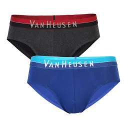 Van Heusen Regular Fit Anti Bacterial Colour Fresh Solid Briefs - Pack of 2 image 1