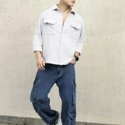 Hubberholme Men Cotton Long Sleeves Oversized Checked Double Pocket Shirt 16 image 1