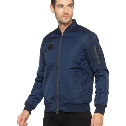 Spykar Navy Mandarin Collar Jacket image 3