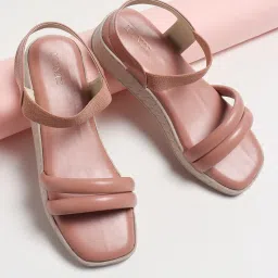 Iconics Women's Peach Ankle Strap Wedges image 1